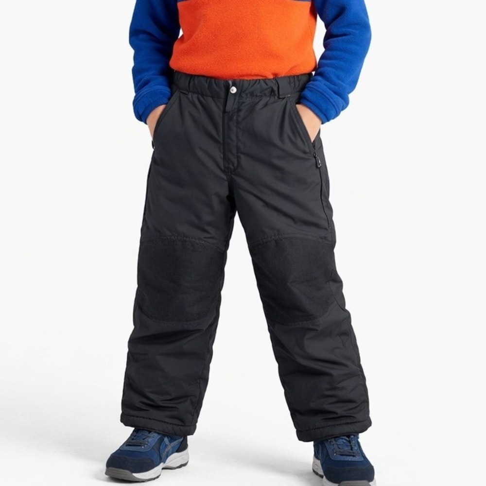 LL Bean Kids Black Ski Snow Pants Insulated Waterproof Size 4 Outdoor Warm Hole